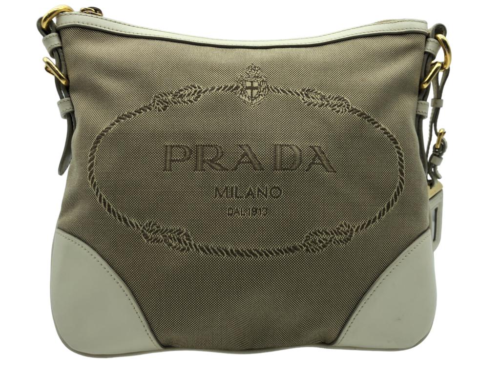 PRADA JACQUARD LOGO MESSENGER HANDBAG (1 of 5)