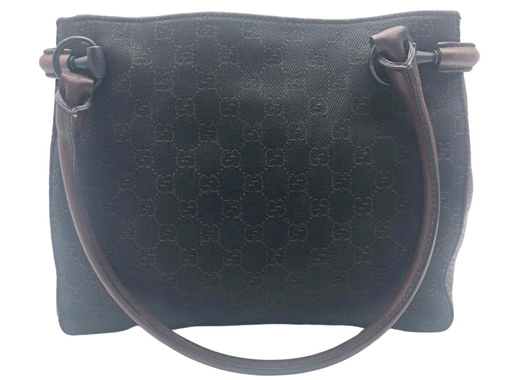 GUCCI BROWN MONOGRAMMED HORSEBIT TOTE (1 of 5)