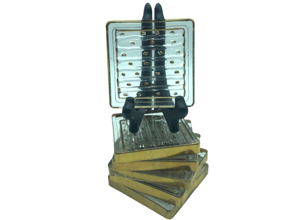 6 VTG SMYERS MODERNISTS GLASS COASTERS (1 of 4)