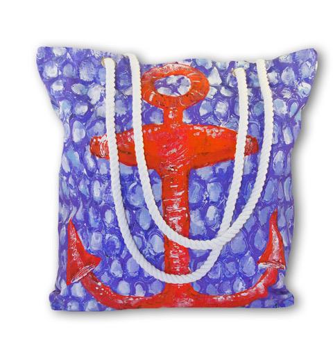 NEW! MY ISLAND OVERSIZED ANCHOR TOTE 18 X 18: NEW! MY ISLAND OVERSIZED ANCHOR TOTE 18 X 18-PRINTED ON BOTH SIDES-18 X 18-GUSSET ON THE BOTTOM