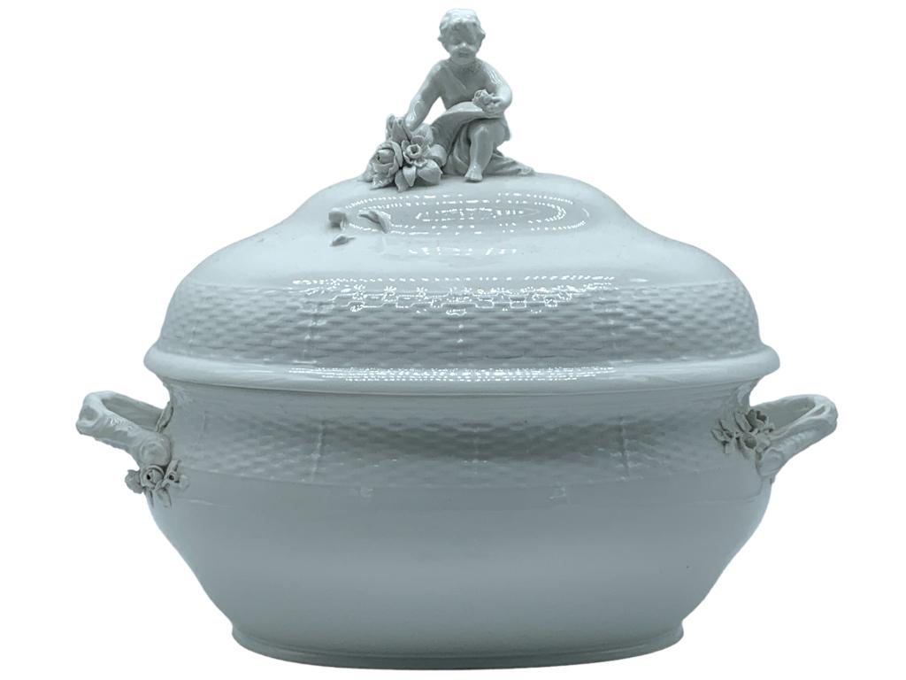 VINTAGE MEISSEN (?) LARGE SOUP TUREEN 12" (1 of 8)