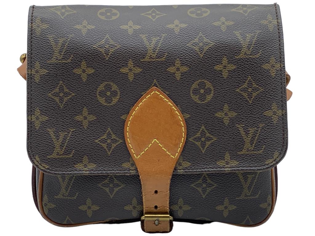 LOUIS VUITTON CARTOUCHIERE HANDBAG: LOUIS VUITTON CARTOUCHIERE -BROWN COATED CANVAS -8905SL (MAY 1989) -D5 -ALL BAGS HAVE BEEN AUTHENTICATED. AAU9856-22*18*7,5cm