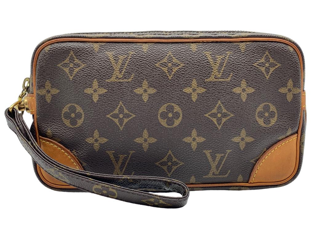 LOUIS VUITTON MONOGRAMMED MARLY DRAGONE: LOUIS VUITTON MARLY DRAGONE- BROWN COATED CANVAS- SL0965 (JUNE 1995) -D5- ALL BAGS HAVE BEEN AUTHENTICATED. AAV0798-22*14*4cm