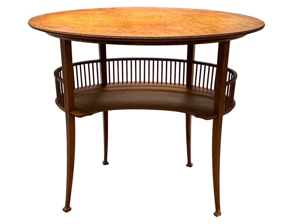 ENGLISH SHERATON STYLE DARK WOOD KIDNEY END TABLE (1 of 6)