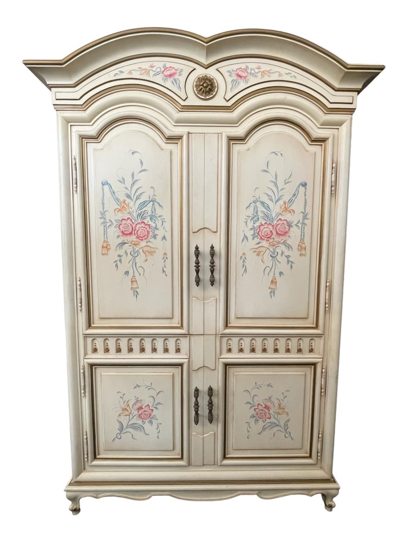 KARGES HAND PAINTED FRENCH COUNTRY ARMOIRE 78.5" (1 of 6)