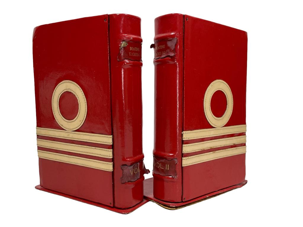 VTG NEIMAN MARCUS LEATHER WRAPPED BOOKENDS (1 of 4)