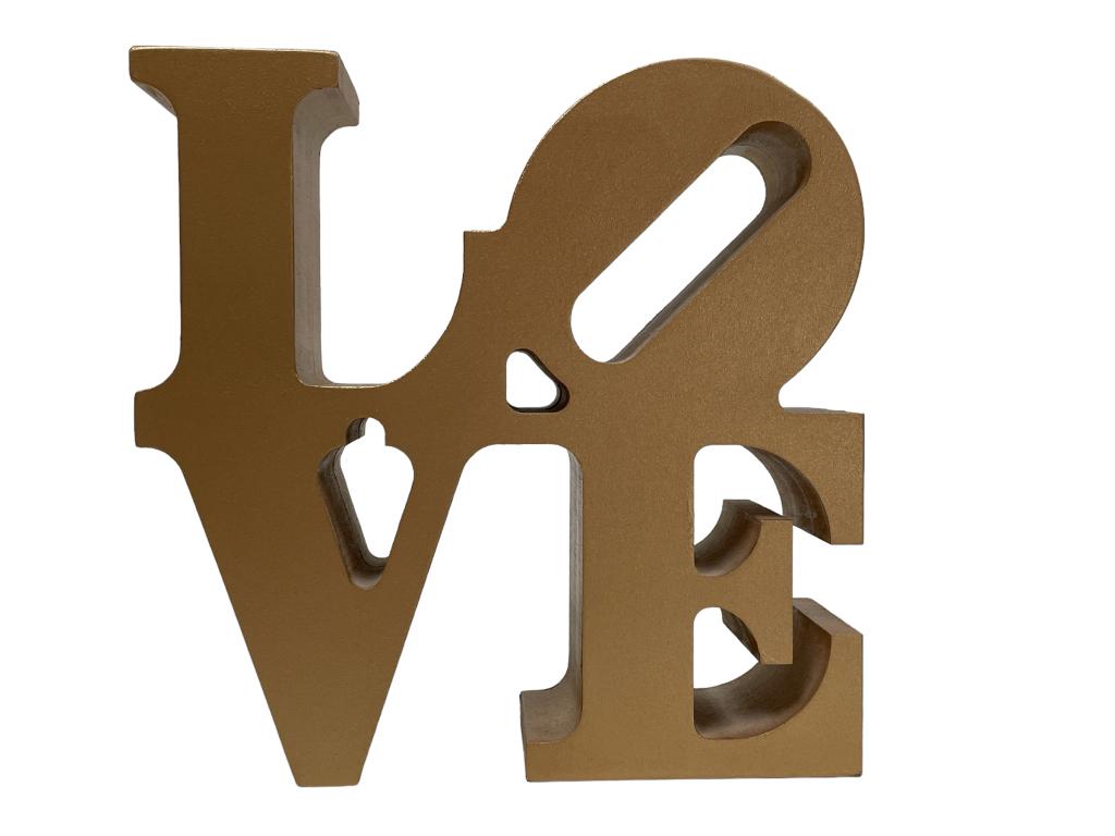 ROBERT INDIANA STYLE GOLD LOVE SCULPTURE 8" (1 of 5)