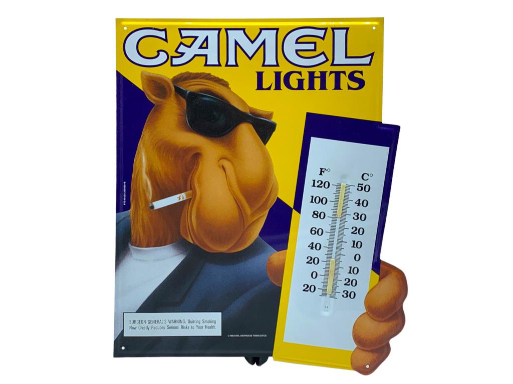 VINTAGE JOE CAMEL METAL THERMOMETER SIGN (1 of 4)