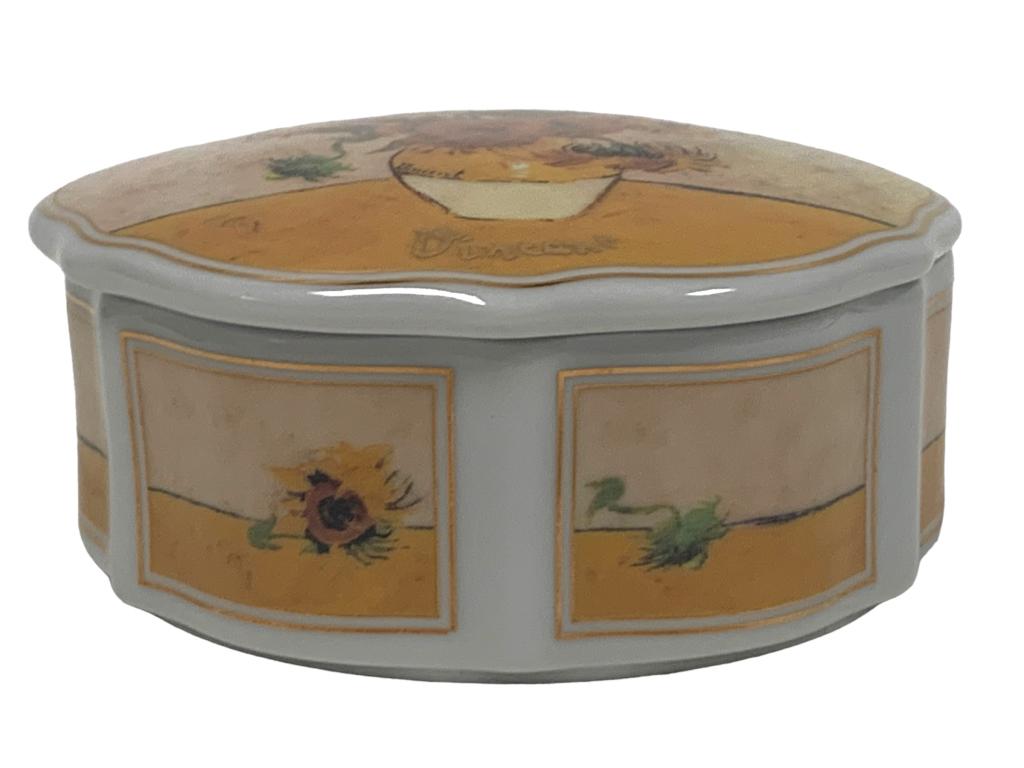 GOEBEL CERAMIC V. VAN GOGH LIDDED TRINKET DISH 4" (1 of 5)
