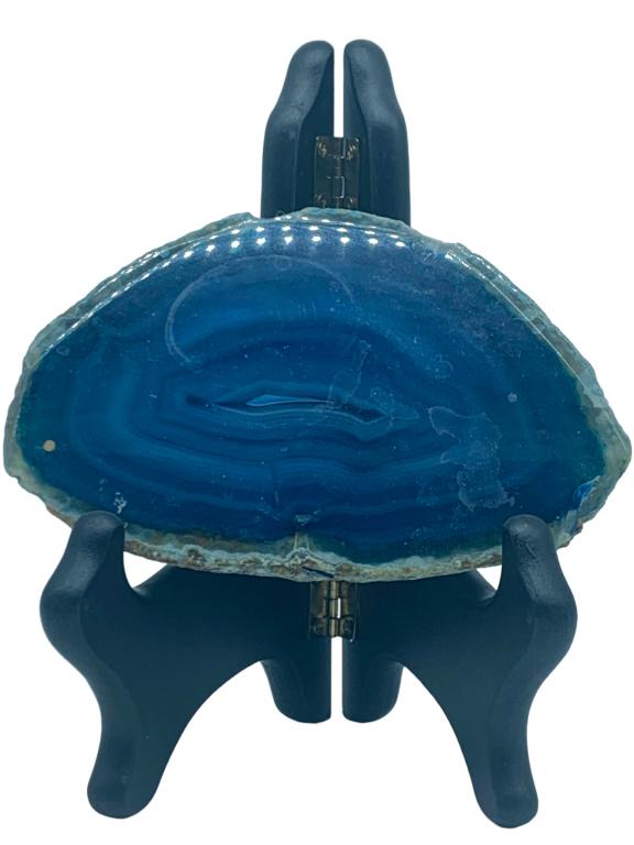 NATURAL MIDNIGHT BLUE POLISHED AGATE DISPLAY GEM (1 of 4)