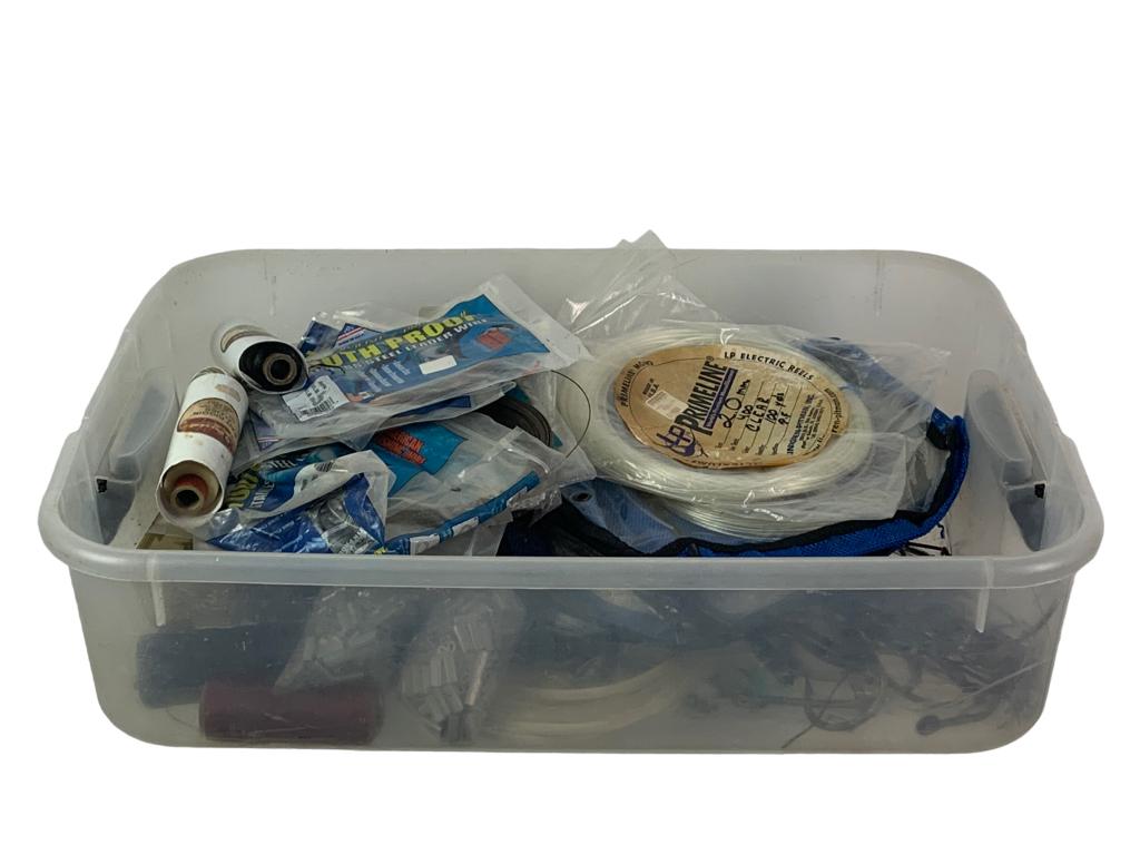 ASSORTED COLLECTION FISH HOOKS, LINES AND WEIGHTS (1 of 2)