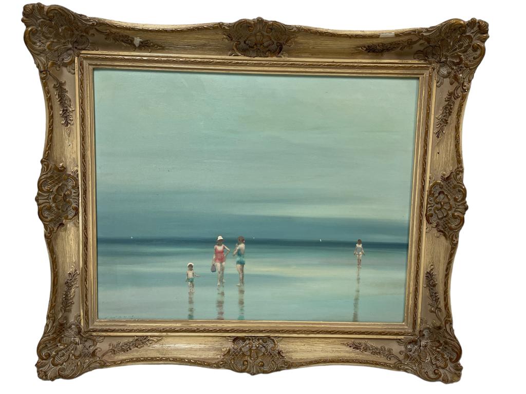 ANDRE GISSON " ON THE BEACH " OIL PAINTING 20" (1 of 9)