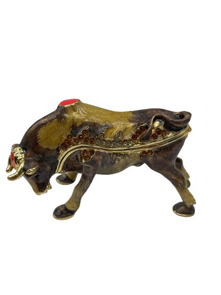 JAY STRONGWATER STYLE BISON TRINKET BOX: -JAY STRONGWATER STYLE BISON TRINKET BOX-NEW IN BOX