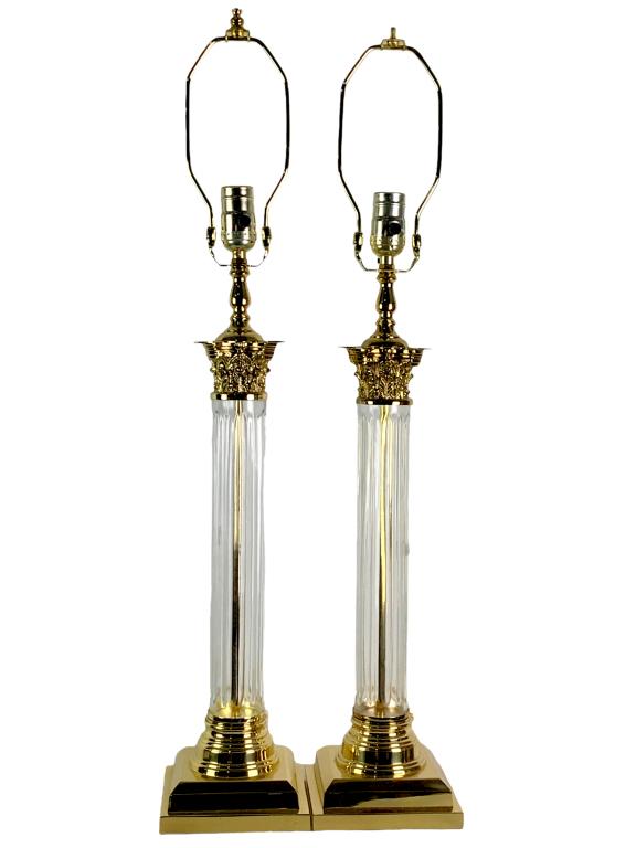 VINTAGE BRASS AND CRYSTAL STYLE LAMPS (2) (1 of 10)
