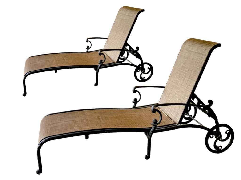 VINTAGE STYLE PAIR OF PATIO LOUNGE CHAIRS (2) (1 of 12)