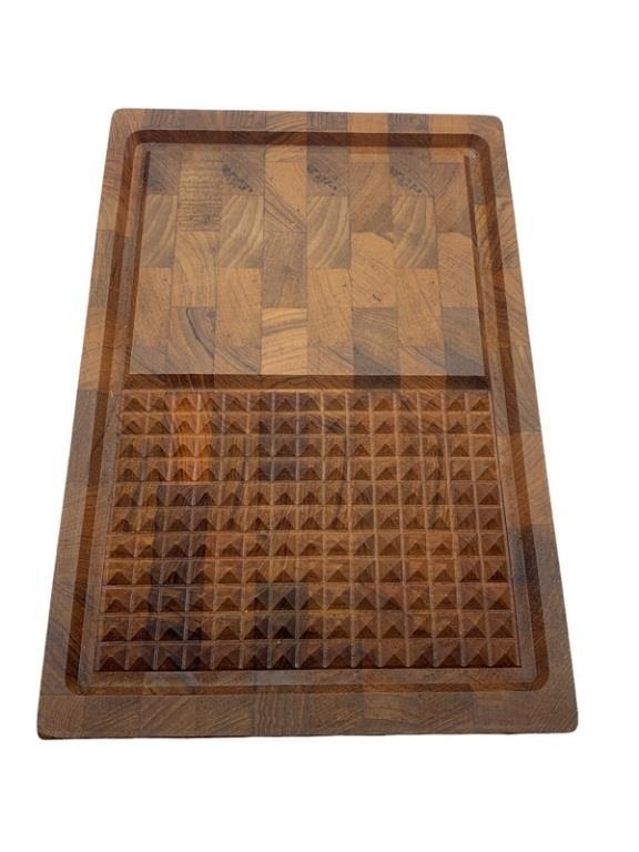 VTG DANISH KALMAR TEAK CHEESE PLATE NIB 14" (1 of 4)