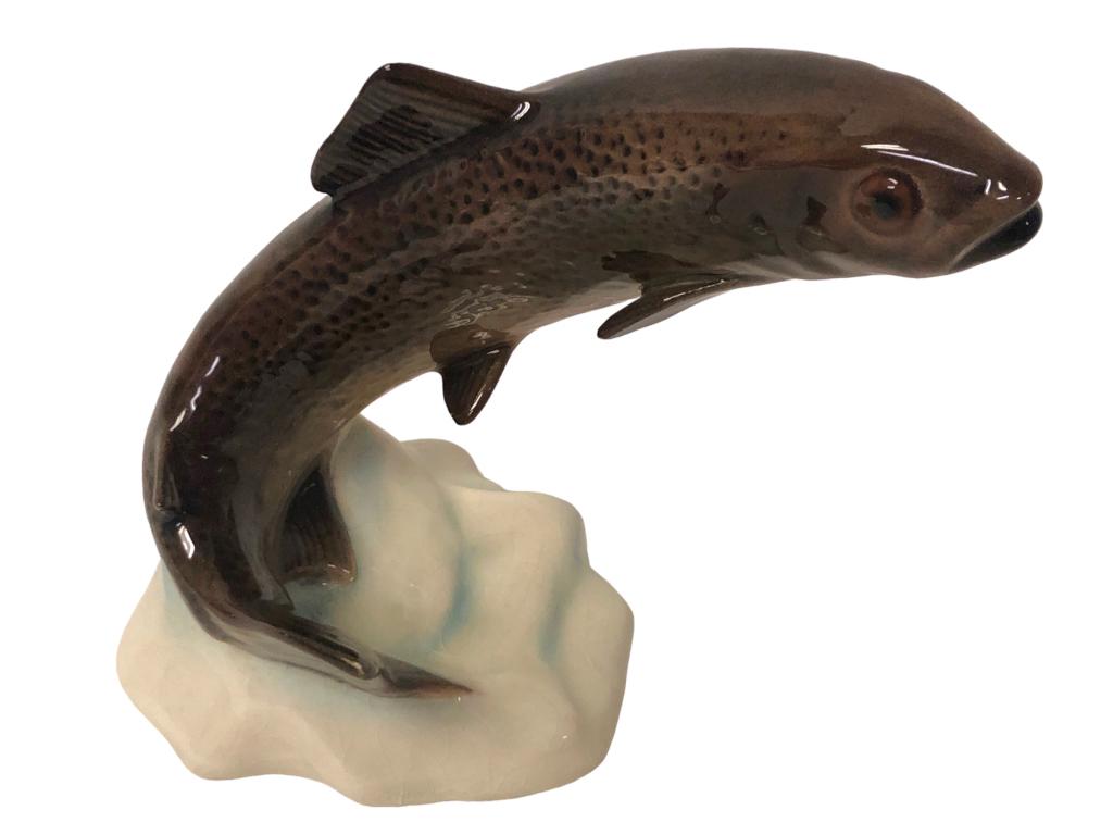 VTG WEST GERMANY PORCELAIN RAINBOW TROUT FIGURE 7" (1 of 4)
