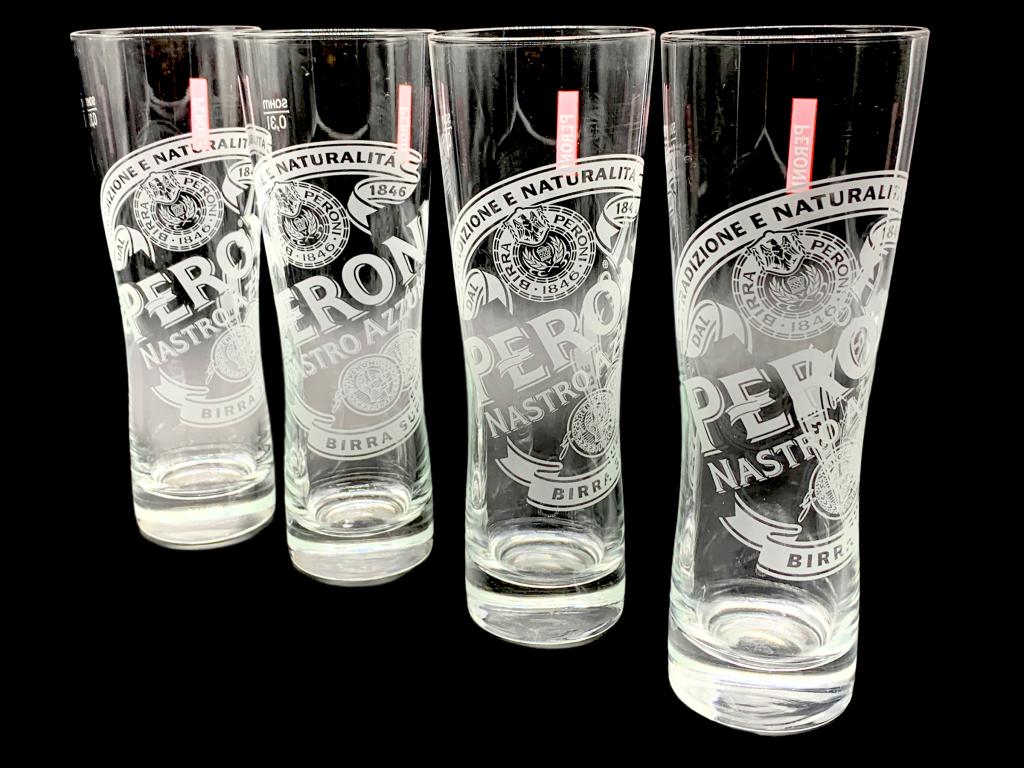 PERONI NASTRO SIGNITURE ITALIAN BEER GLASS SET (4) (1 of 5)