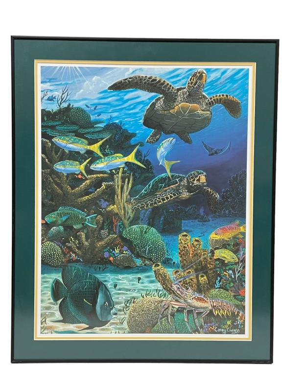 CAREY CHEN HAND SIGNED SEA LIFE PRINT 29.5" (1 of 4)