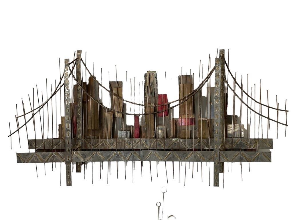 CURTIS JERE BK BRIDGE WALL SCULPTURE 53" (1 of 4)