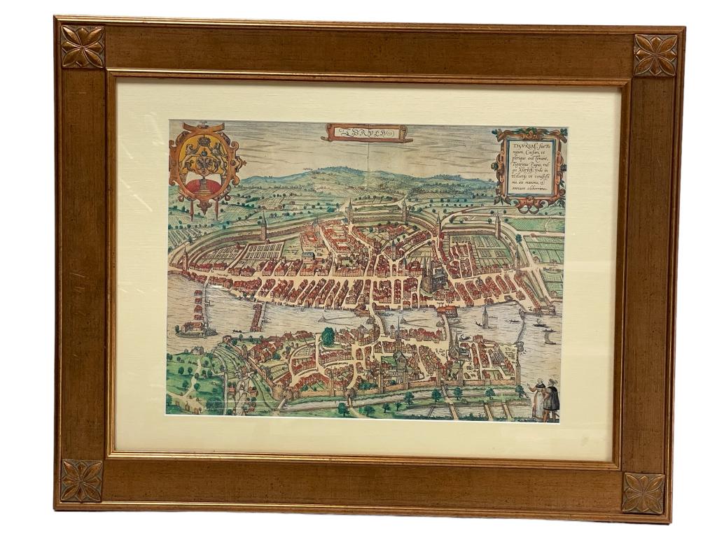 VINTAGE SWISS MAP COLOR ETCHING PRINT 29" (1 of 3)