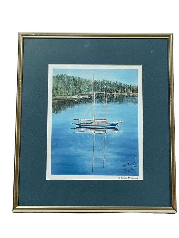 TED KENNEDY SAILBOAT PRINT 12" (1 of 4)