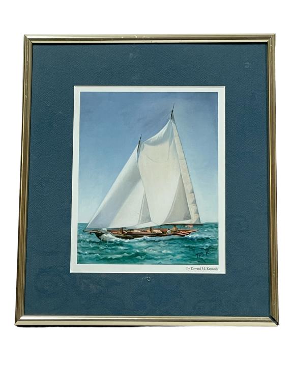 TED KENNEDY SAILBOAT PRINT 12" (1 of 3)