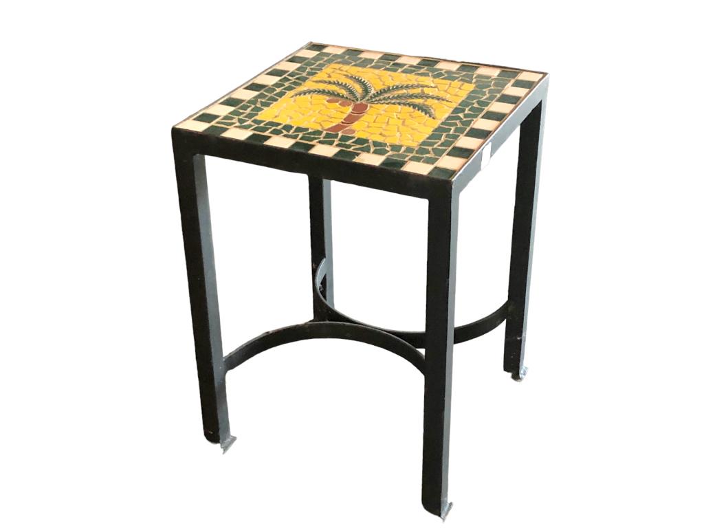 BLACK METAL MOSAIC TOP OUTDOOR SIDE TABLE (1 of 6)