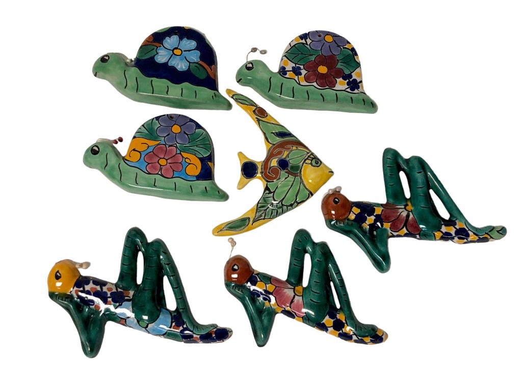 MEXICAN TALAVERA FOLK ART POTTERY SNAILS& FISH (1 of 6)