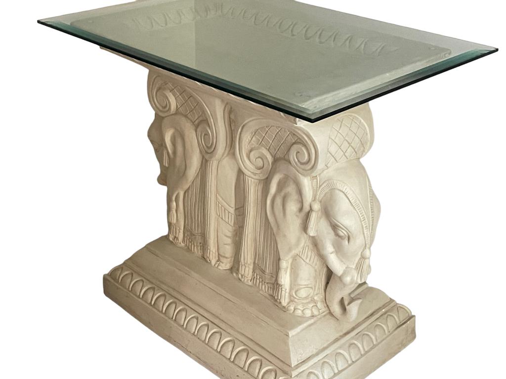 VTG GLASS TOP ELEPHANT TABLE: VTG GLASS TOP ELEPHANT TABLE