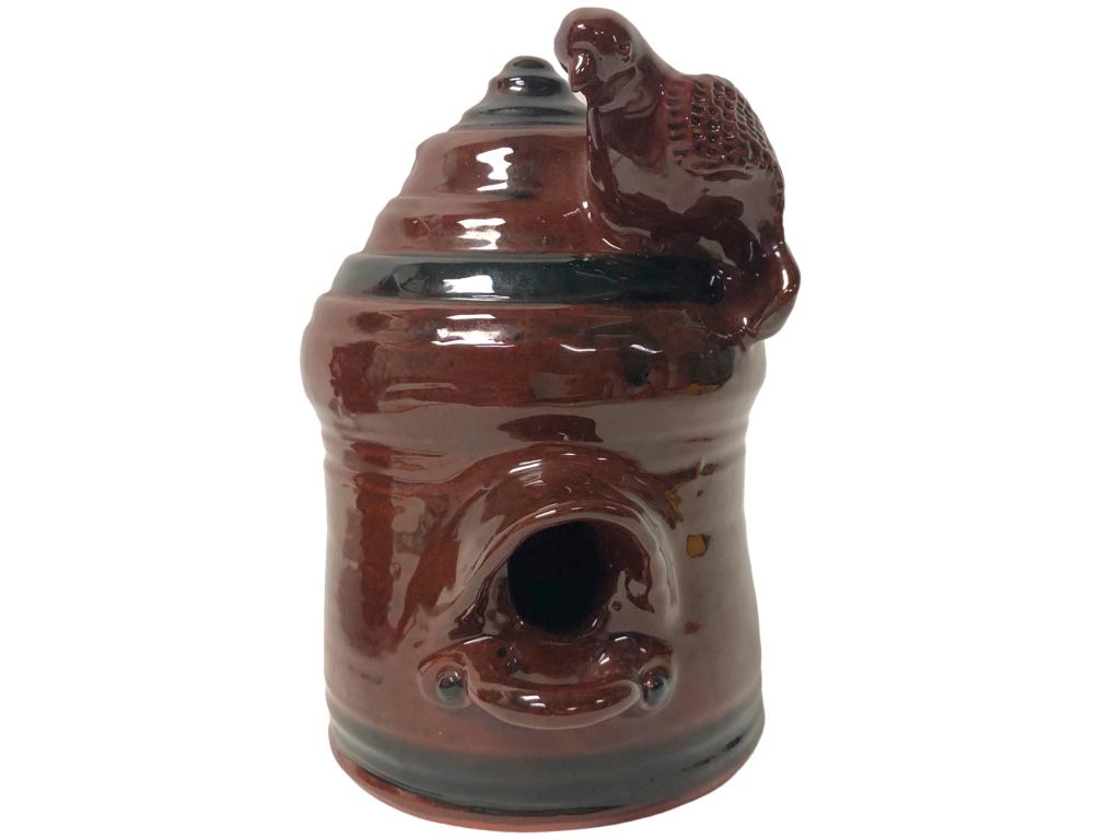 2003 FOLTZ REDWARE BIRD HOUSE 7.75": 2003 FOLTZ REDWARE BIRD HOUSE 7.75"- 7.75" High by 5" Round- 269- Good Pre-Owned Condition Wear Consistent with Age and Use (See Photos)JR RL GLRY 01/07