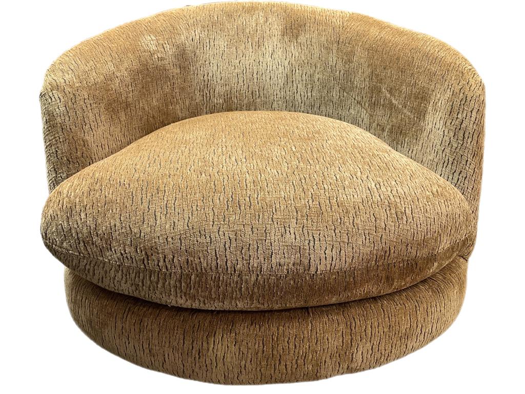 LARGE THAYER COGGIN ANIMAL PRINT SWIVEL CHAIR 48"D (1 of 8)