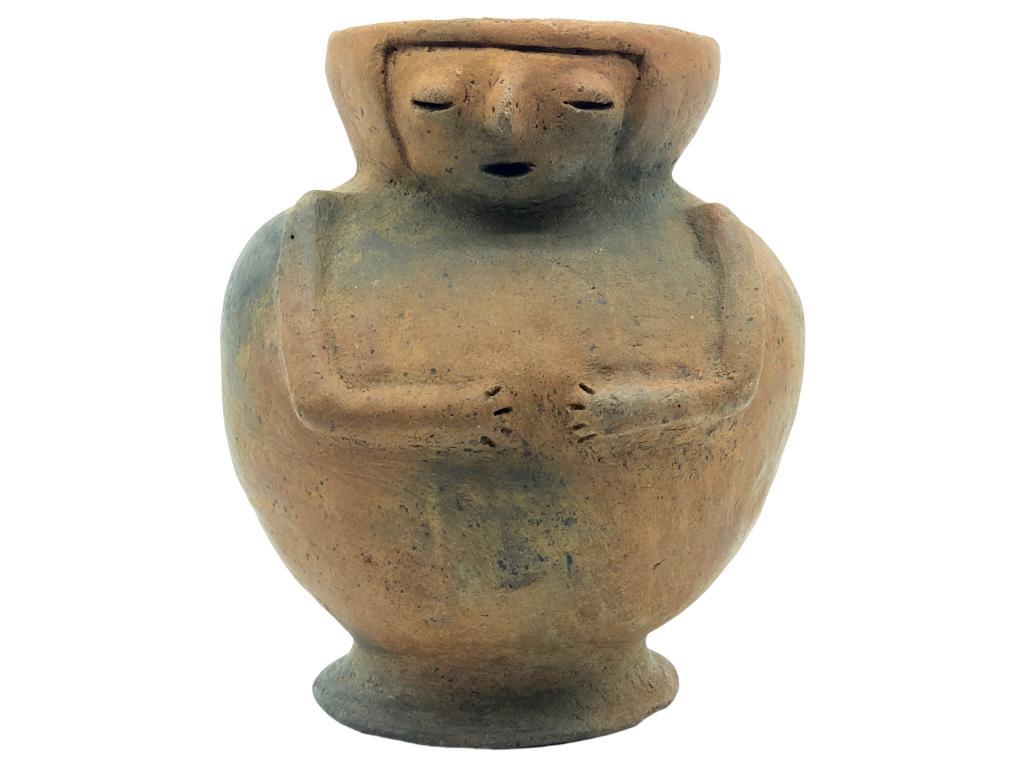 PRE COLOMBIAN MEXICAN POTTERY FIGURAL VASE (1 of 7)