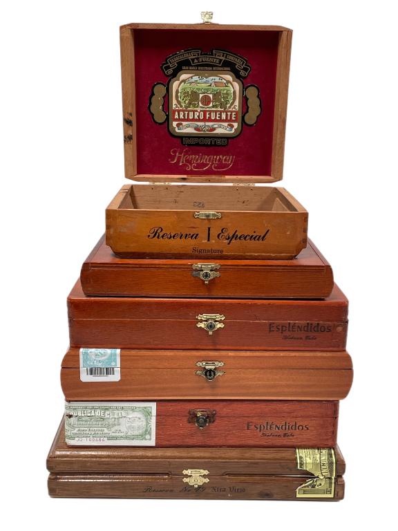 LOT OF 6 VINTAGE CIGAR BOXES (1 of 7)