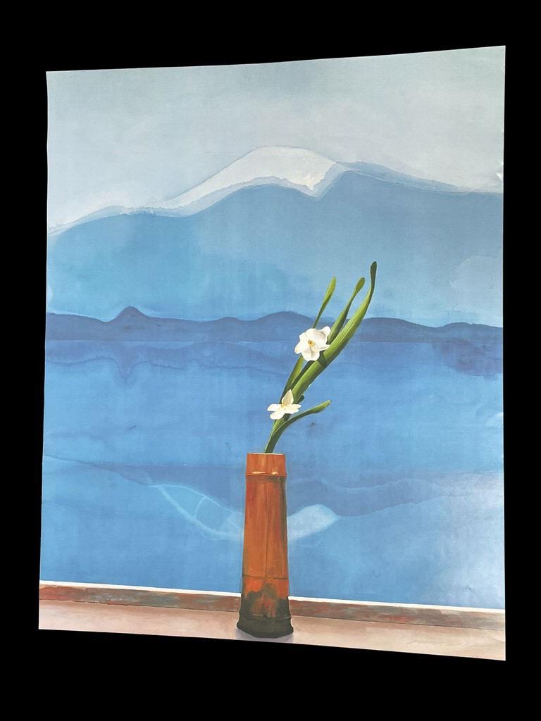 SIGNED DAVID HOCKNEY MOUNT FUJI LITHO PRINT 29" (1 of 3)