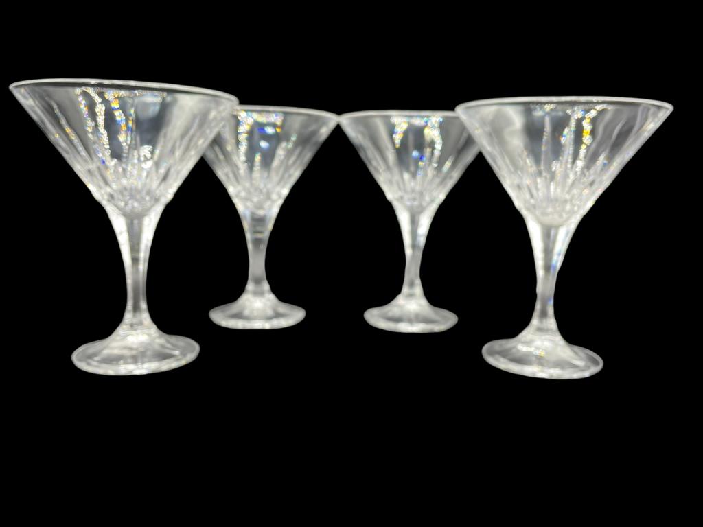 SET OF 4 HEAVY CRYSTAL MARTINI GLASSES 6.5" (1 of 6)