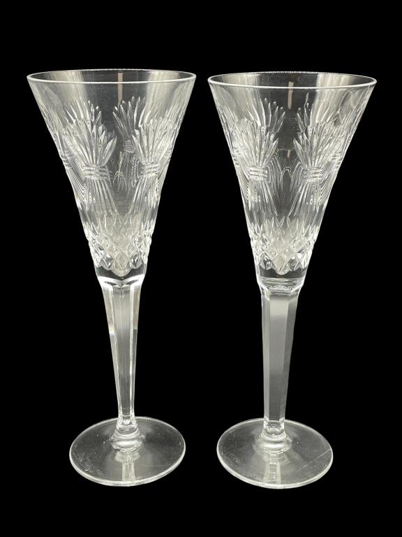 WATERFORD CRYSTAL MILLENIUM CHAMPAGNE GLASSES (1 of 6)