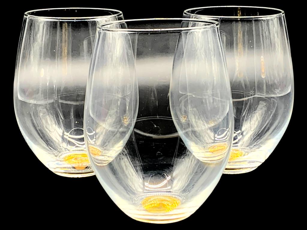 GODINGER MAESTRO WINE TUMBLERS (3): -GODINGER MAESTRO WINE TUMBLERS (3) - SIZE: 3.4 diam. x 4.53H in-JR ANNEX CAB 02/10