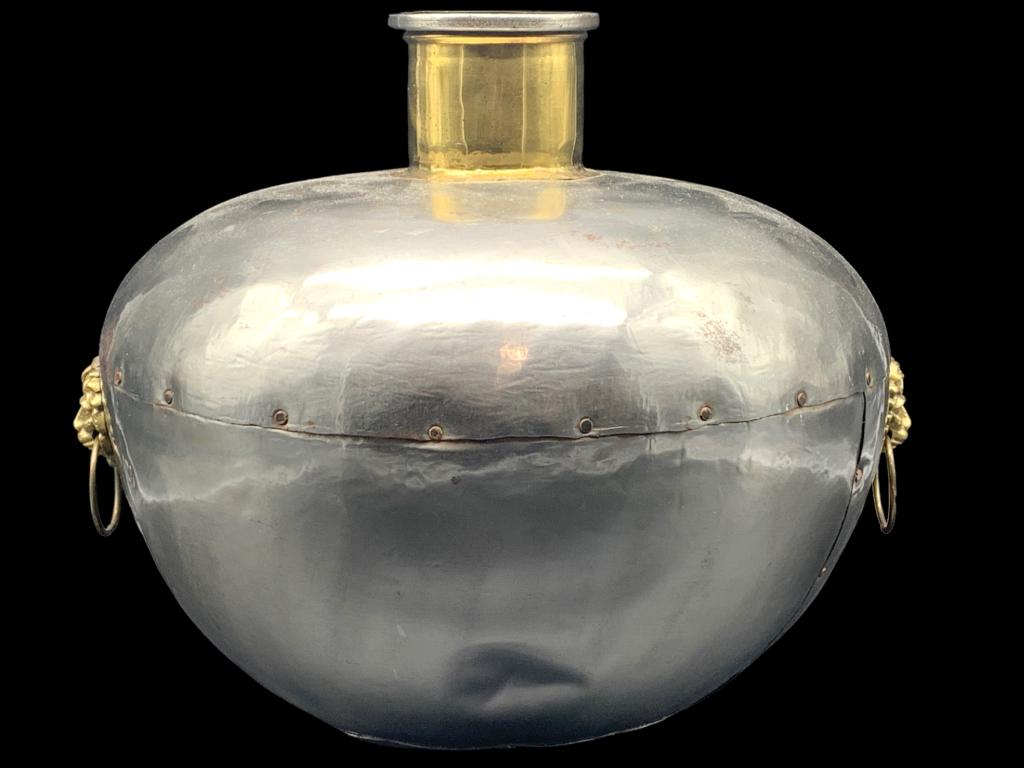 VINTAGE HAND CRAFTED METAL FLOOR VASE (1 of 8)