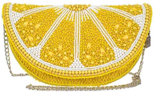 NEW! MARY FRANCES "TART LEMON" HANDBAG: NEW! MARY FRANCES "TART LEMON" HANDBAG-9.25 x 3.5 x 5"-Strap Length End to End: 49"-Strap Drop: 22"