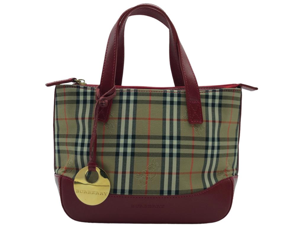 BURBERRY HAYMARKET CHECKED CANVAS ZIP TOTE (1 of 5)