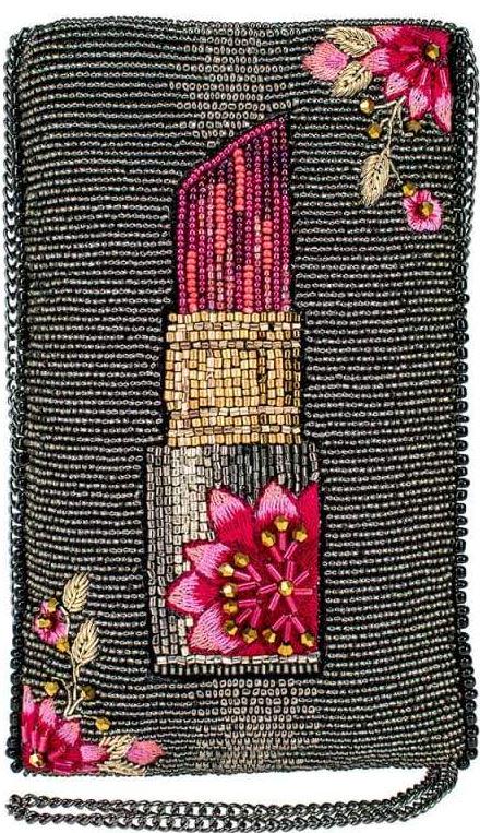 NEW! MARY FRANCES "GLAMMED UP" CROSSBODY HANDBAG: NEW! MARY FRANCES "GLAMMED UP" CROSSBODY HANDBAG4.75 x 0.5 x 7.75"Strap Length End to End: 51"Strap Drop: 25"Removable crossbody chain strap, top compartment, side zipper compartment, fits cell phoneT