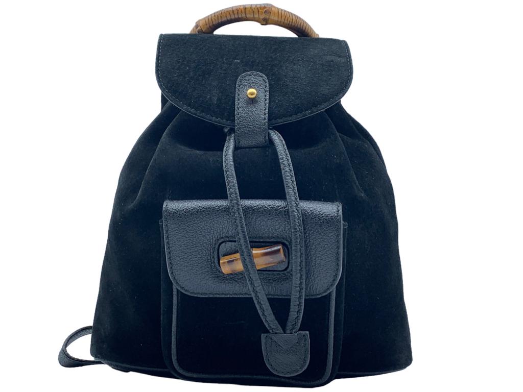 GUCCI MINI BLACK LEATHER BAMBOO BACKPACK (1 of 5)