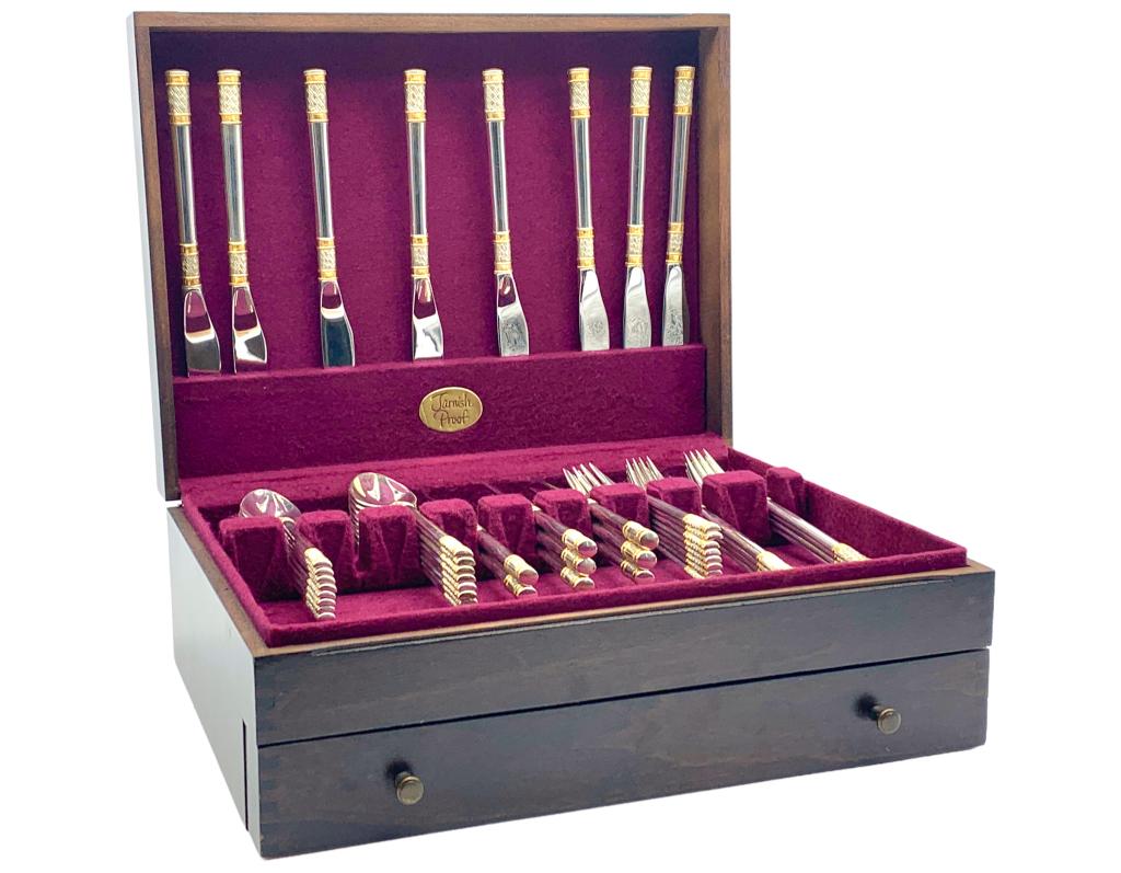 WALLACE AEGEAN WEAVE STERLING FLATWARE SET 2390g (1 of 7)