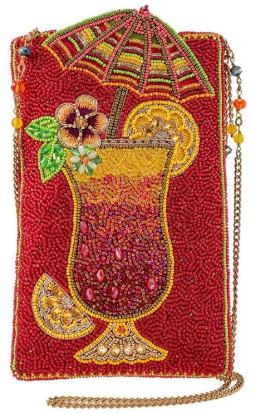 NEW MARY FRANCES BEACHY KEEN CROSSBODY PHONE BAG: NEW MARY FRANCES BEACHY KEEN CROSSBODY PHONE BAG-4.75 X 7.75-STRAP LENGTH 51"-STRAP DROP 24"-REMOVABLE CROSSBODY STRAP, TOP COMPARTMENT, SIDE ZIPPER, -FITS A CELL PHONE