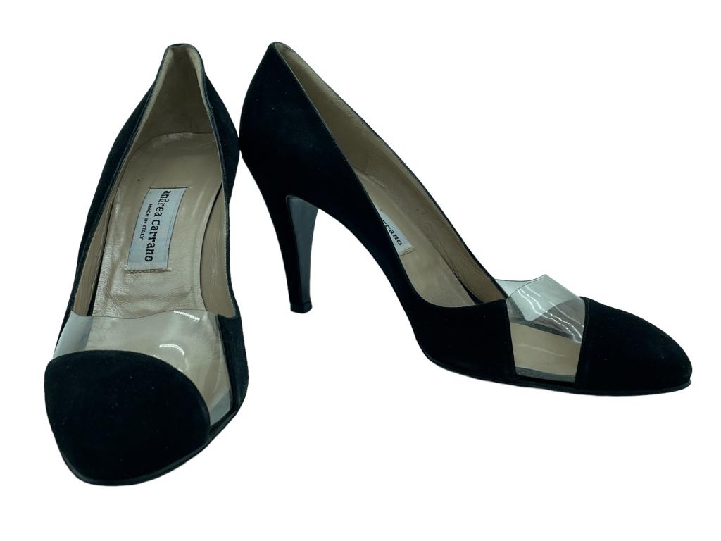 ANDREA CARRANO BLACK SUEDE WOMENS HEELS SZ 10 (1 of 9)
