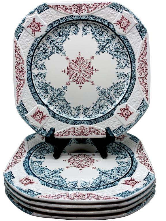 VTG LONGCHAMP "DIANE" PATTERN DINNER PLATE SET 10" (1 of 5)