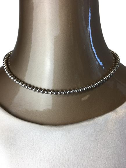 VTG NAPIER SILVER BEADED NECKLACE: VTG NAPIER SILVER BEADED NECKLACE