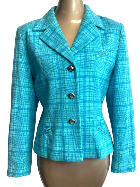VTG ESCADA 100% WOOL PLAID BLAZER SIZE 38: VTG ESCADA 100 PERCENT WOOL PLAID BLAZER SIZE 38 -GOOD VINTAGE CONDITION SIZE 38