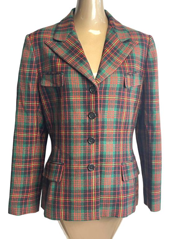 VTG RALPH LAUREN WOOL PLAID JACKET SIZE 14 (1 of 2)